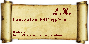 Laskovics Mátyás névjegykártya